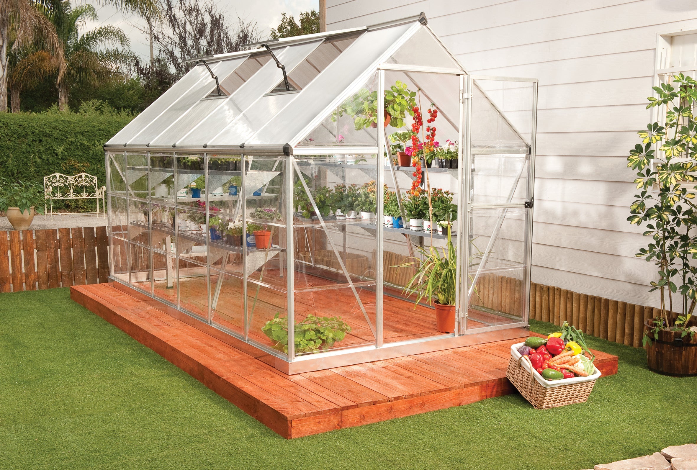 Hybrid™ 6x7x14.ft Clear Wall Greenhouse - Dive To Garden