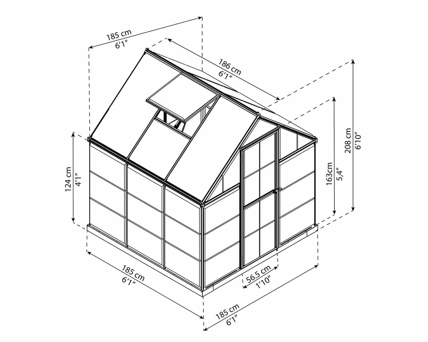 Hybrid™ 6x7x6.ft Clear Wall Greenhouse - Dive To Garden