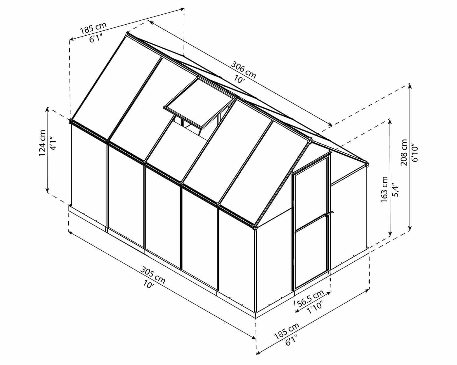 Mythos™ 6x6x10.ft Twin Wall Greenhouse - Dive To Garden