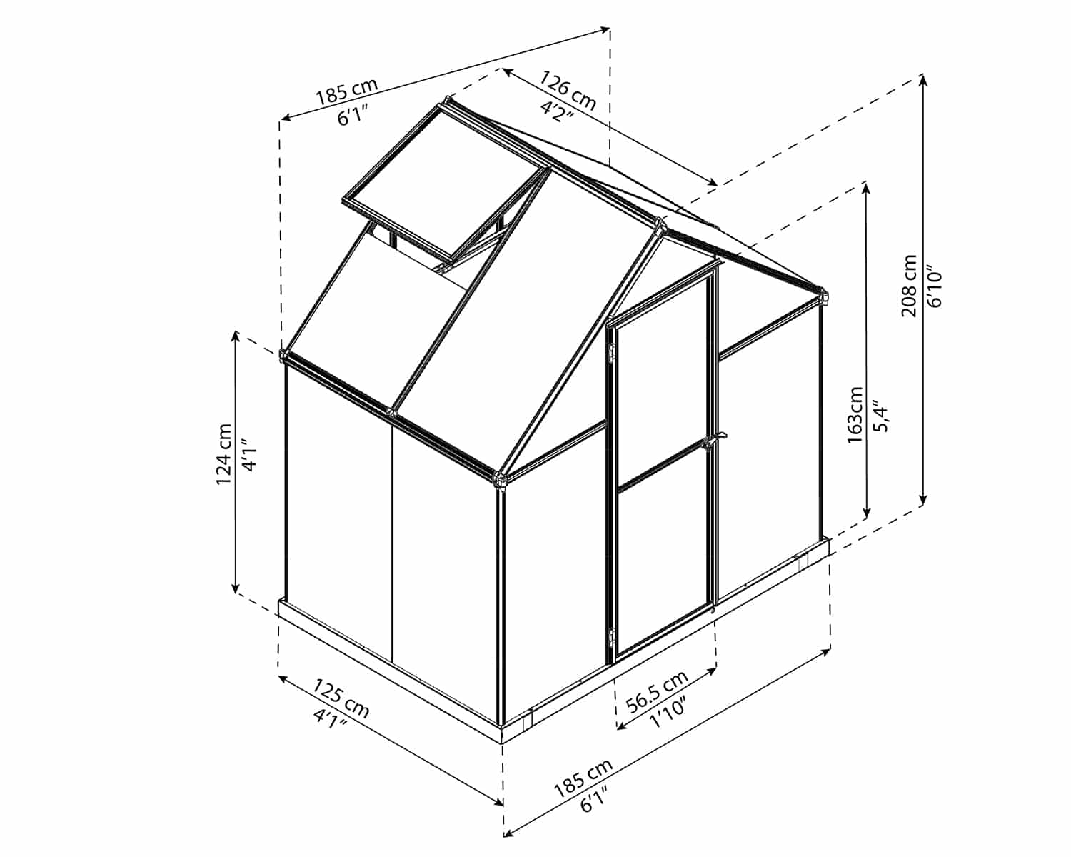 Mythos™ 6x6x4.ft Twin Wall Greenhouse - Dive To Garden