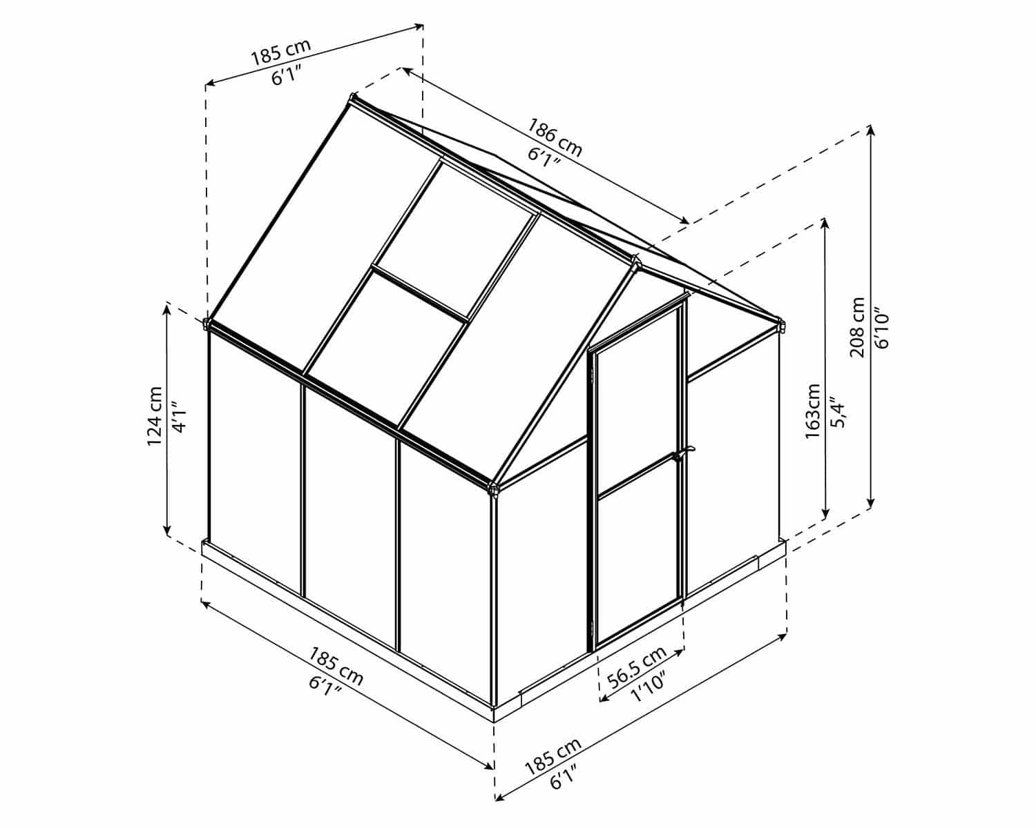 Mythos™ 6x6x6.ft Twin Wall Greenhouse - Dive To Garden