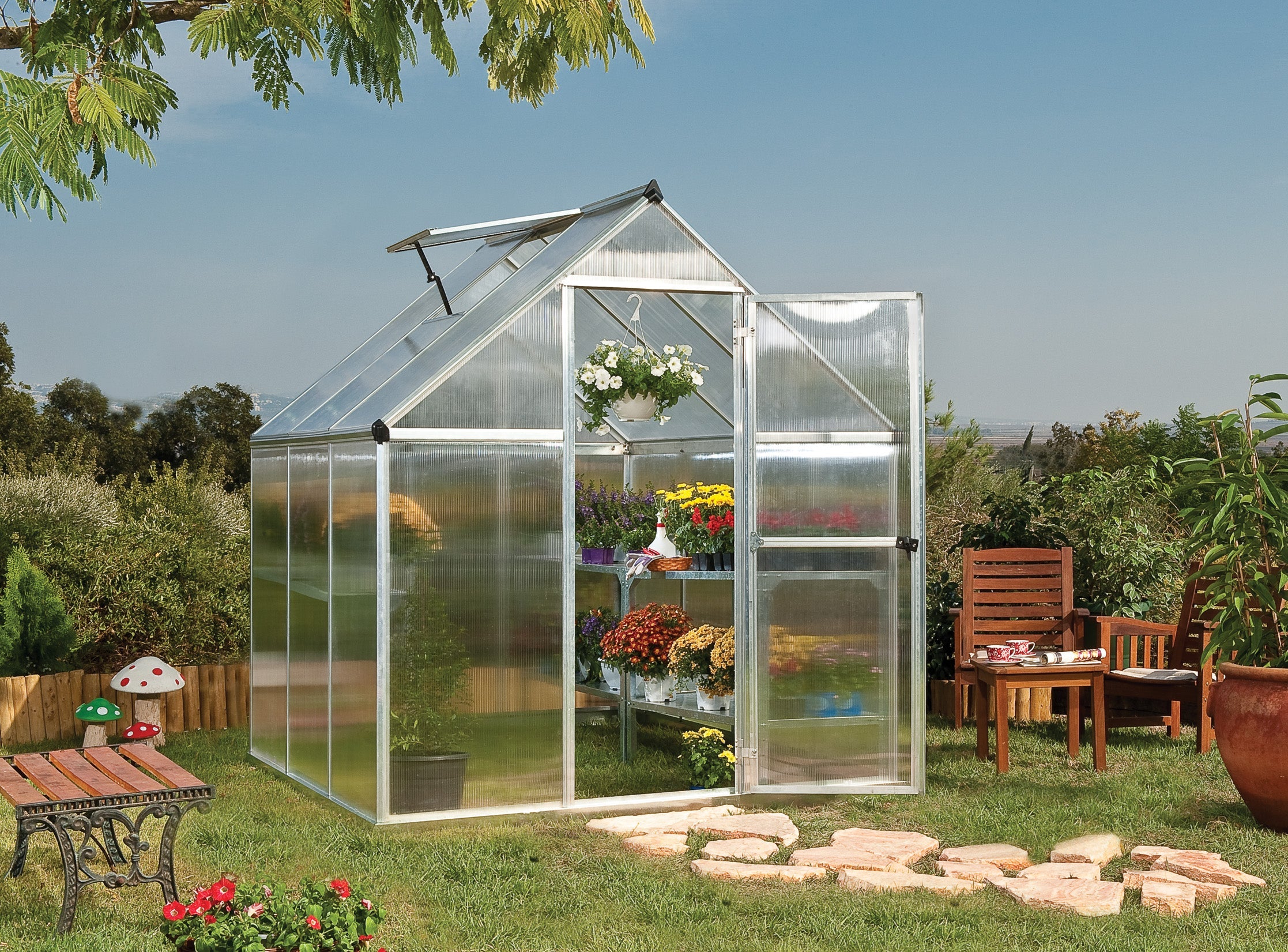 Mythos™ 6x6x6.ft Twin Wall Greenhouse - Dive To Garden
