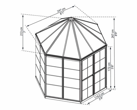 Oasis™ 7x8x8.ft Clear Wall Hexagonal Greenhouse - Dive To Garden