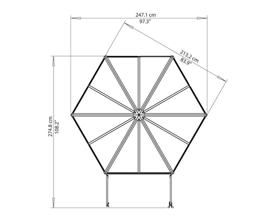 Oasis™ 7x8x8.ft Clear Wall Hexagonal Greenhouse - Dive To Garden