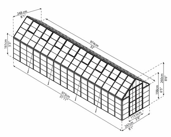 Snap&Grow™ 8x8x32.ft Clear Wall Greenhouse - Dive To Garden