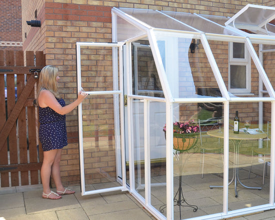 Sun Room 2™ Clear Wall 8x8x12.ft Lean-to Greenhouse - Dive To Garden