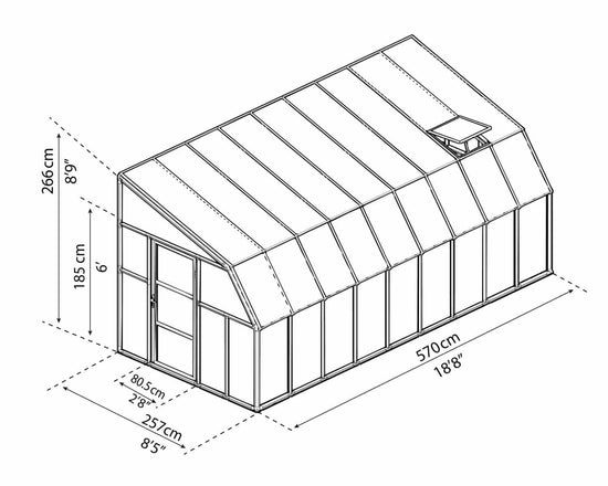 Sun Room 2™ Clear Wall 8x8x18.ft Solarium Kit - Dive To Garden