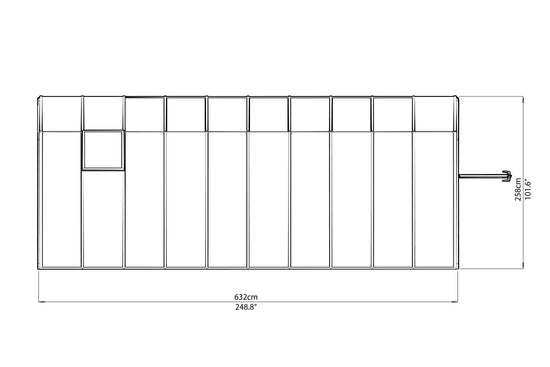 Sun Room 2™ Clear Wall 8x8x20.ft Lean-to Greenhouse - Dive To Garden