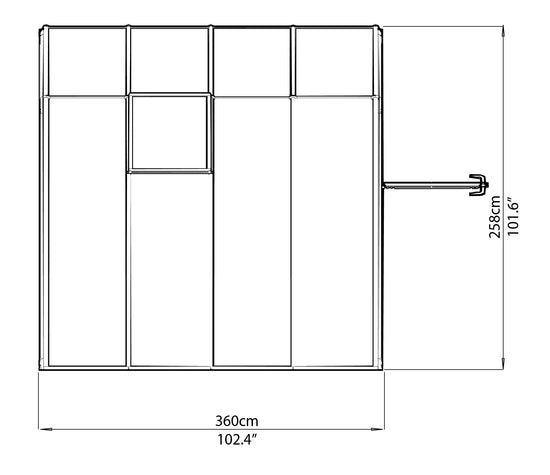 Sun Room 2™ Clear Wall 8x8x8.ft Lean-to Greenhouse - Dive To Garden