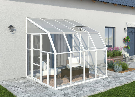 Sun Room 2™ Clear Wall 8x8x8.ft Lean-to Greenhouse - Dive To Garden