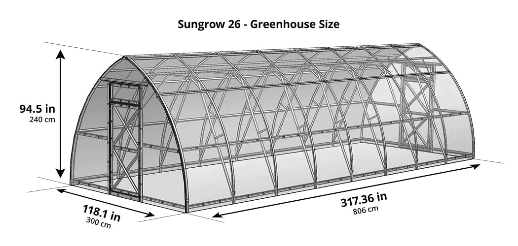 Sungrow 26™ 10x8x26.ft Greenhouse - Dive To Garden